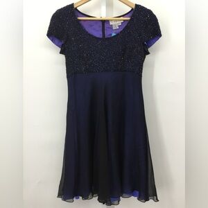 Bieff Basix Beaded Cocktail Dress, Color: Blue, Size: 4